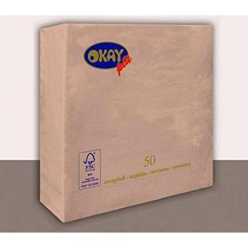 Tovagliolo Ovatta 25×25 in 6 Toni – 50 Unità – Tortora