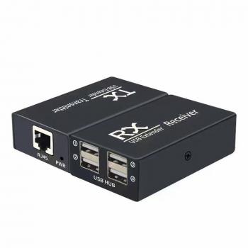 Extenseur USB UTP 4 Ports Noir