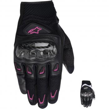 Alpinestars Guante de Moto Stella MX 2 Aire Carbon en Negro y Púrpura