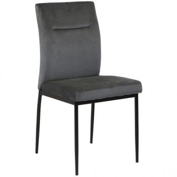 Esszimmerstuhl Doris, 2er-Set, Polyester mit lebendigem Stoff und schlanken schwarzen Metallbeinen