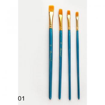 Portable 4Pcs Artist Brushes with Nylon Hair and Aluminum Tube