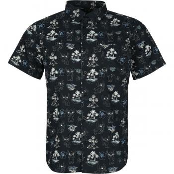 Camicia a Maniche Corti Disney Lilo & Stitch Nera per Uomo S-XXL
