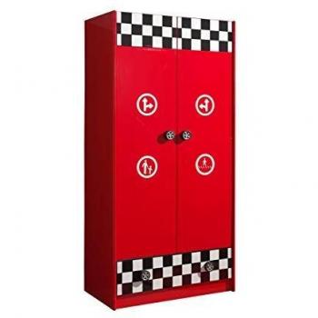 VIPACK Schrank für Autos – 2‑Türen, Rot, 90 × 56 × 190 cm