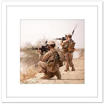 Artery8 Marine Platoon Focus Display – 8x8 White Mounted Print