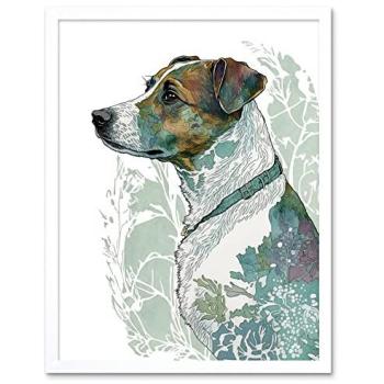 Contemporary Jack Russell Watercolour Canvas, 12 by 16 inches