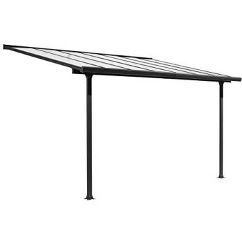 Tettoia in alluminio antracite 275×245 cm con tenda estensile di ombreggiamento