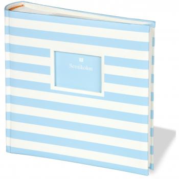 Taufgeschenk: Jumbo Baby‑Blue Fotobuch mit 50 Pergamin‑Streifen