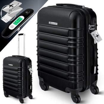 Valise 55L KESSER – Cabine Rigide avec Roulettes, Poignée ABS et Serrure – Noir