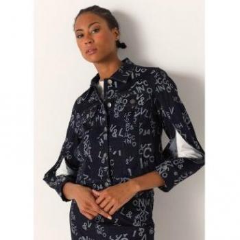Giacca di Jeans Denim con Scritta Victorio & Lucchino XS