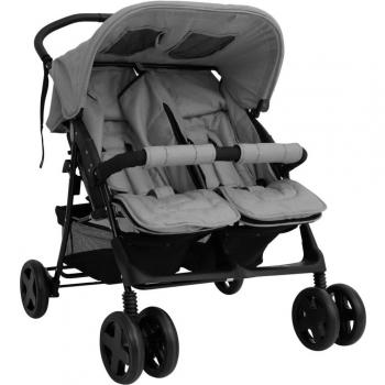 Carrinho Duo VidaXL Aço Cinza Médio