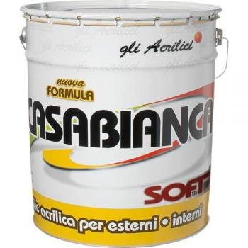 Idropittura Acrilica Lavabile Casabianca Soft 13Lt Bianco per Esterni e Interni