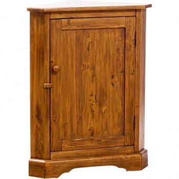 Rustikaler Eckschrank aus Lindenholz