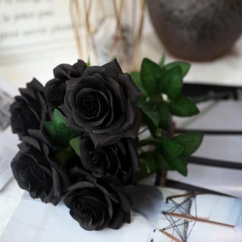 7-Head Black Rose Floral Decoration