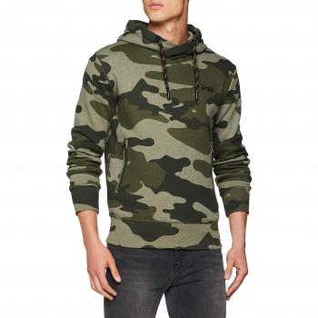 Superdry Sudadera con Capucha para Hombre, Orange Label, (Urban Green Camo Xr6), X-Large