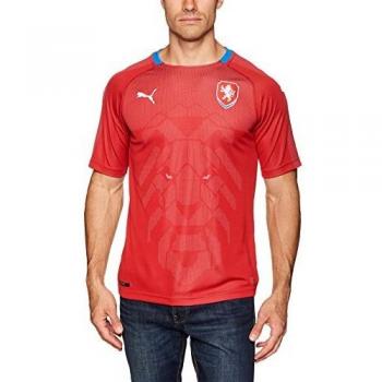 Camiseta PUMA, República Checa, Hombre, Rojo (Flame Orange/Pepper Green), M