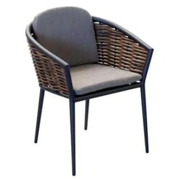 Grafite Garden Chair Sined con Acabado Epóxico y Cojines de Poliéster