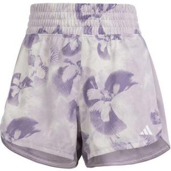 Adidas Pacer Damen Shorts mit Blumenmuster in Flieder, Größe M