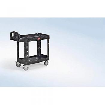 Rubbermaid Tischwagen 2 Ladeflächen L770xB420mm schwarz Trgf.226 kg Holme/Ladefläche PP