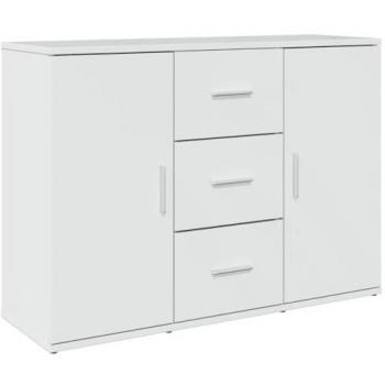 Vidaxl Armoire de Cuisine Buffet Blanche Brillante 90,5x29,5x65 cm en Bois D'ingénierie