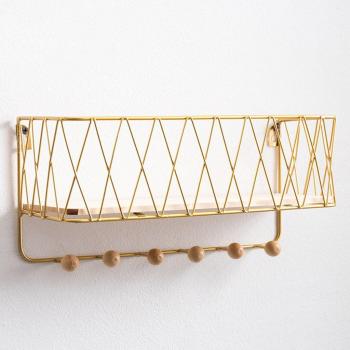 Multi-Functional Wall Shelf with Key Hooks