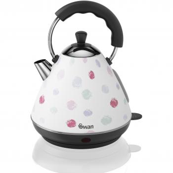 Swan Prism Kettle – 3 kW Rapid Heat, 2 L, Retro Polka Pattern