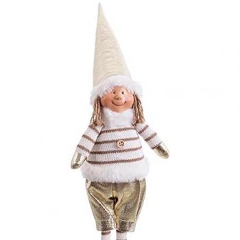 Muñeco de Navidad infantil de tela dorada 40 cm