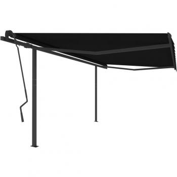 VidaXL Manual Retractable Awning 4.5x3.5 m Anthracite
