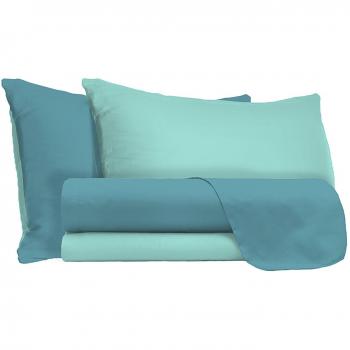Completo letto 1 piazza e mezzo ottanio/verde acqua