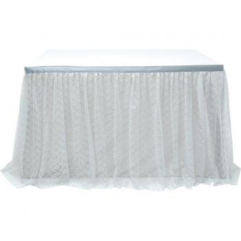 Falda de Mesa de Encaje 6ft (185cm x 77cm) para Decoración de Cumpleaños