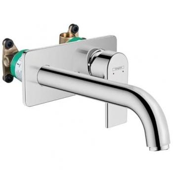 Luxe contemporain : Mitigeur mural Hansgrohe Shape chromé + corps encastré rose