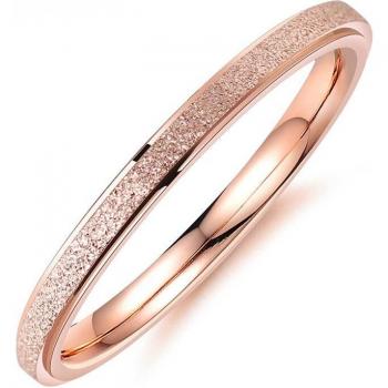 ZooMango 2mm Matt-Ring aus Titanstahl in Roségold für Frauen