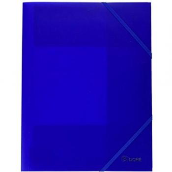 Carpeta de plástico opaco A4 con goma plana azul