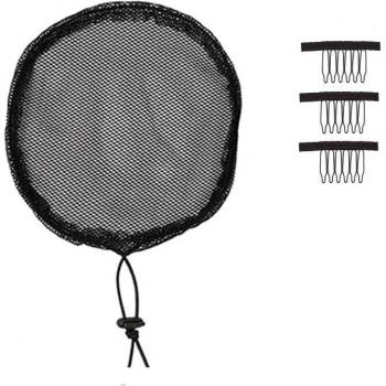 Nunify Black Drawstring Hair Net for Bun Making