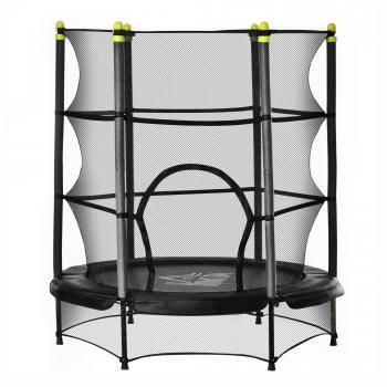 Trampolín para Niños Homcom con Red de Seguridad 140x140x160 cm Negro