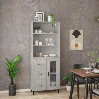VidaXL Grey Concrete Panel Highboard
