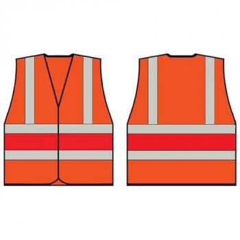 Beeswift Orange Safety Vest with Red Band