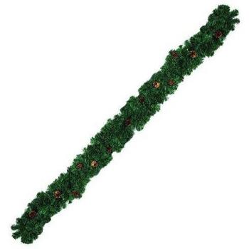 Noble Pin Guirlande Plante de Décoration Europalms 61712 Pommes de Pin Vert 270 cm