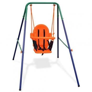 Orange Toddler Swing Set with Safety Harness