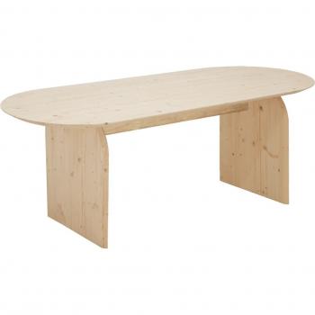 Mesa de comedor Bloom ovalada de madera maciza en tono natural