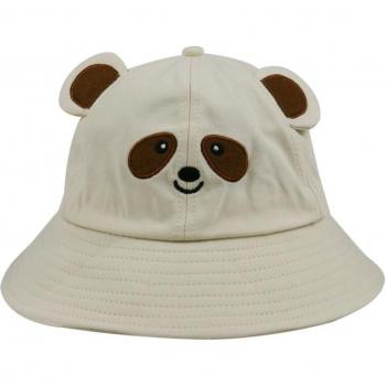 Black Pink Cartoon Bear Bucket Hat for Ladies