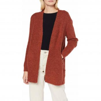 PIECES Pcella LS Chaqueta de Punto de Lana, Rojo Picante, Grande para Mujer