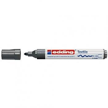 Edding 4500 4-4500012 Textilmarker (10 Stk), 2-3mm, Rundspitze, grau