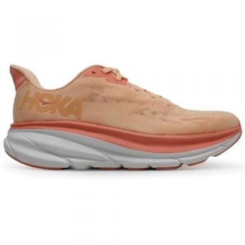 HOKA Women's Clifton 9 Sneakers, Cantaloupe/White, Size 4.5