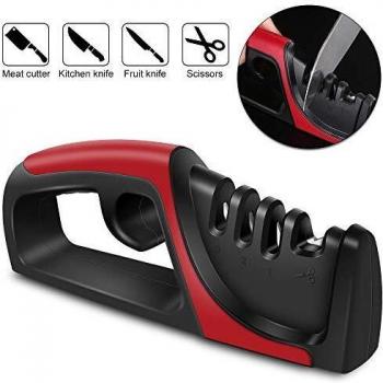 Aiguiseur de Cuisine 4-En-1 Molbory pour Couteaux en Acier Inoxydable et Céramique de Toutes Tailles