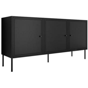 Buffet Lavaggi Noir 150 cm – 3 Portes – Panneaux de particules – Design moderne – BESTMOBILIER