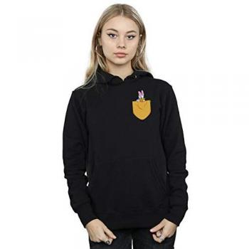 Disney Daisy Duck Faux Pocket Hoodie – Black, Small Size