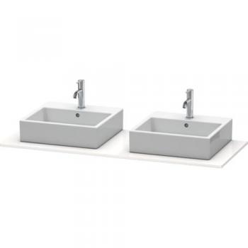Console XSquare 140 × 55 cm – blanc mat – 2 sorties – vasque double côtés