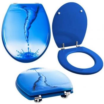 Grafner WC-Sitz aus MDF – Version „Wellenblau“