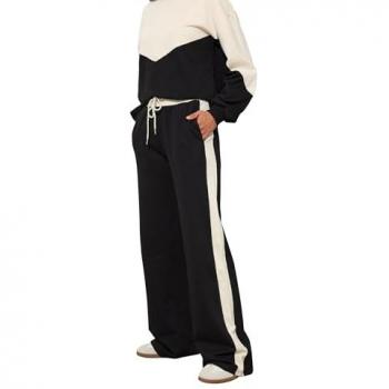 Jogging Noir avec Blocs de Couleur Long Tall Sally