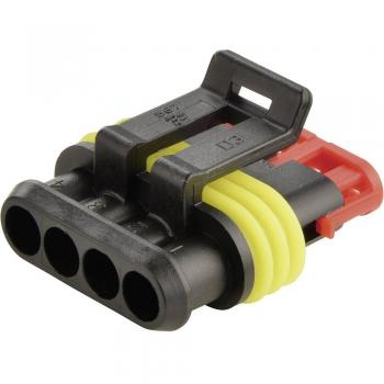 TE Connectivity 4-Pin Socket Housing Connector, AMP-Superseal 1.5mm Series